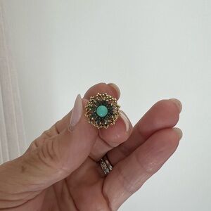 Stella & Dot Gold and Green Earrings